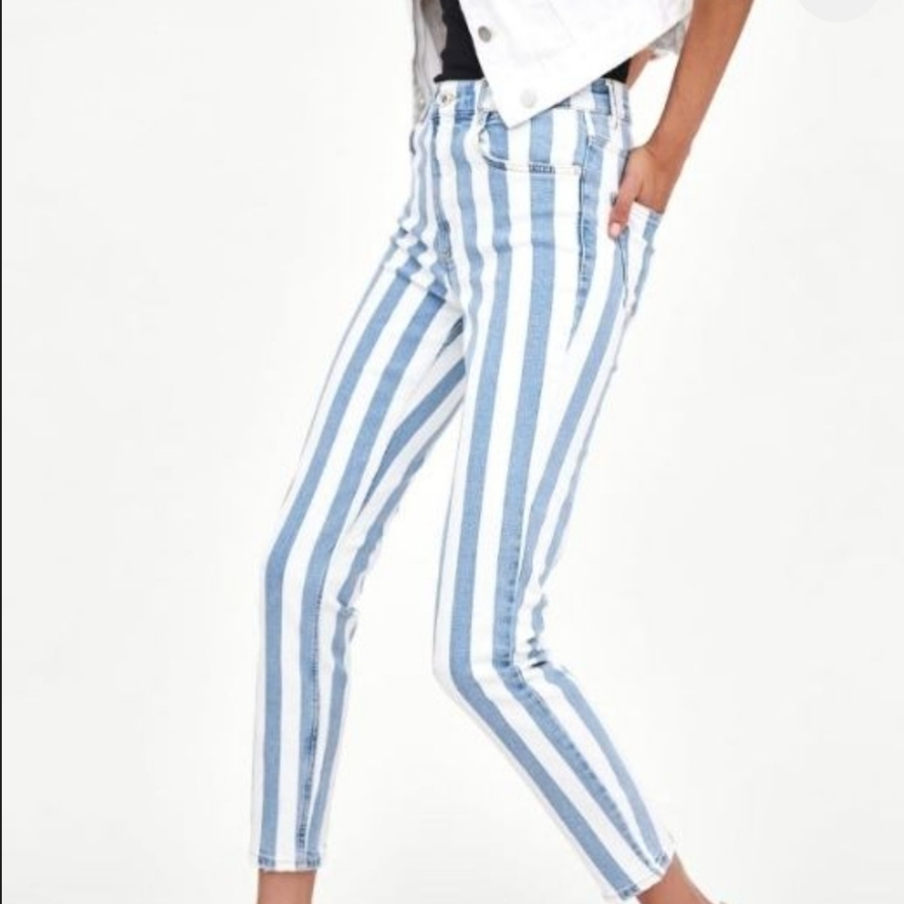 Zara striped jeans